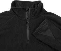 Cămașă Mânecă Lungă Troyer Microfleece Negru MFH - 200 g/m², 100% Poliester