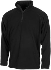 Cămașă Mânecă Lungă Troyer Microfleece Negru MFH - 200 g/m², 100% Poliester