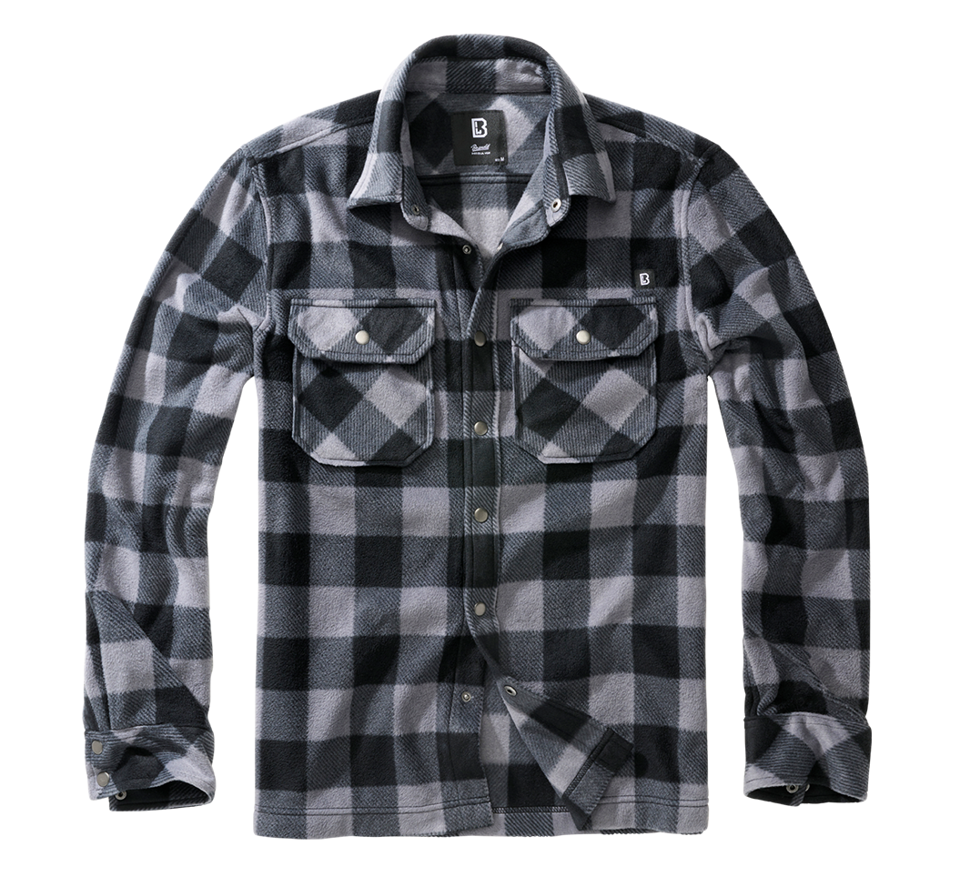 Camasa Polar Jeff Long Sleeve Black/Grey Brandit - Caldura si Mobilitate