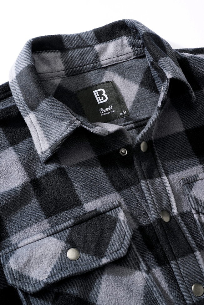 Camasa Polar Jeff Long Sleeve Black/Grey Brandit - Caldura si Mobilitate