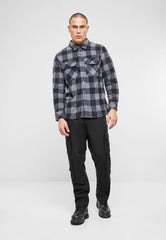 Camasa Polar Jeff Long Sleeve Black/Grey Brandit - Caldura si Mobilitate