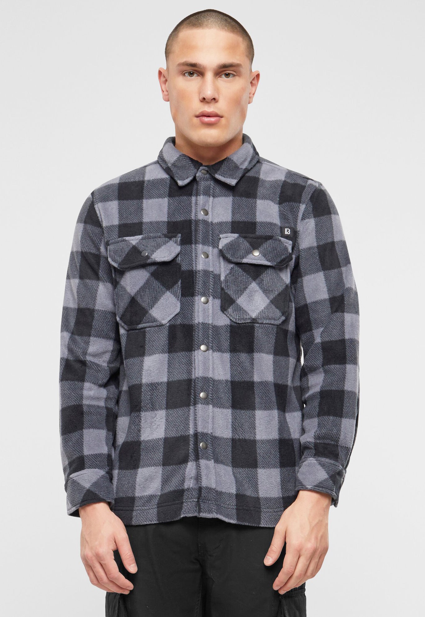 Camasa Polar Jeff Long Sleeve Black/Grey Brandit - Caldura si Mobilitate