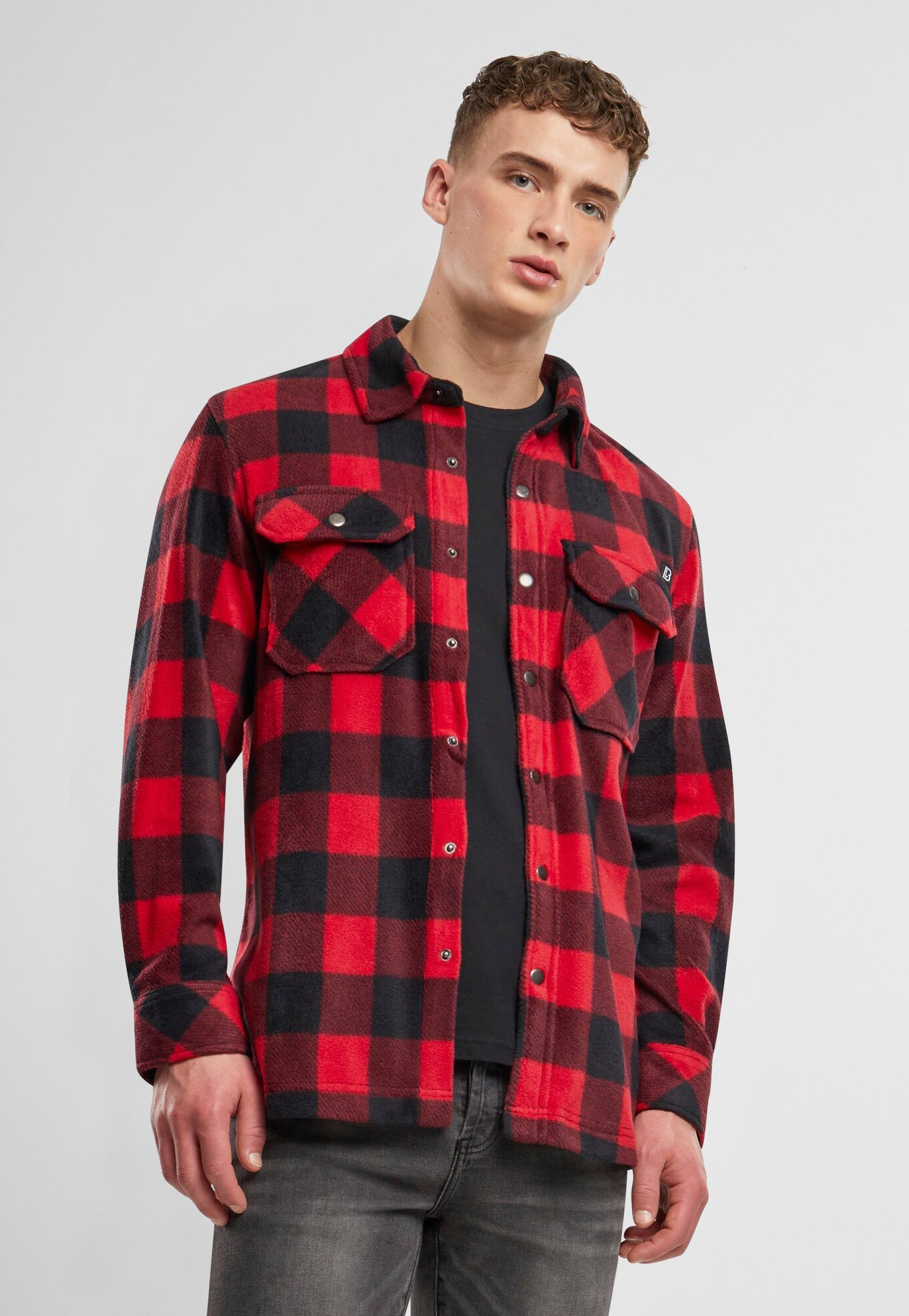 Camasa Polar Jeff Long Sleeve Red/Black Checkered Brandit - Caldura si Confort
