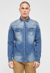 Camasa Riley Denim Long Sleeve Denim Blue Brandit - Versatilitate Zilnica