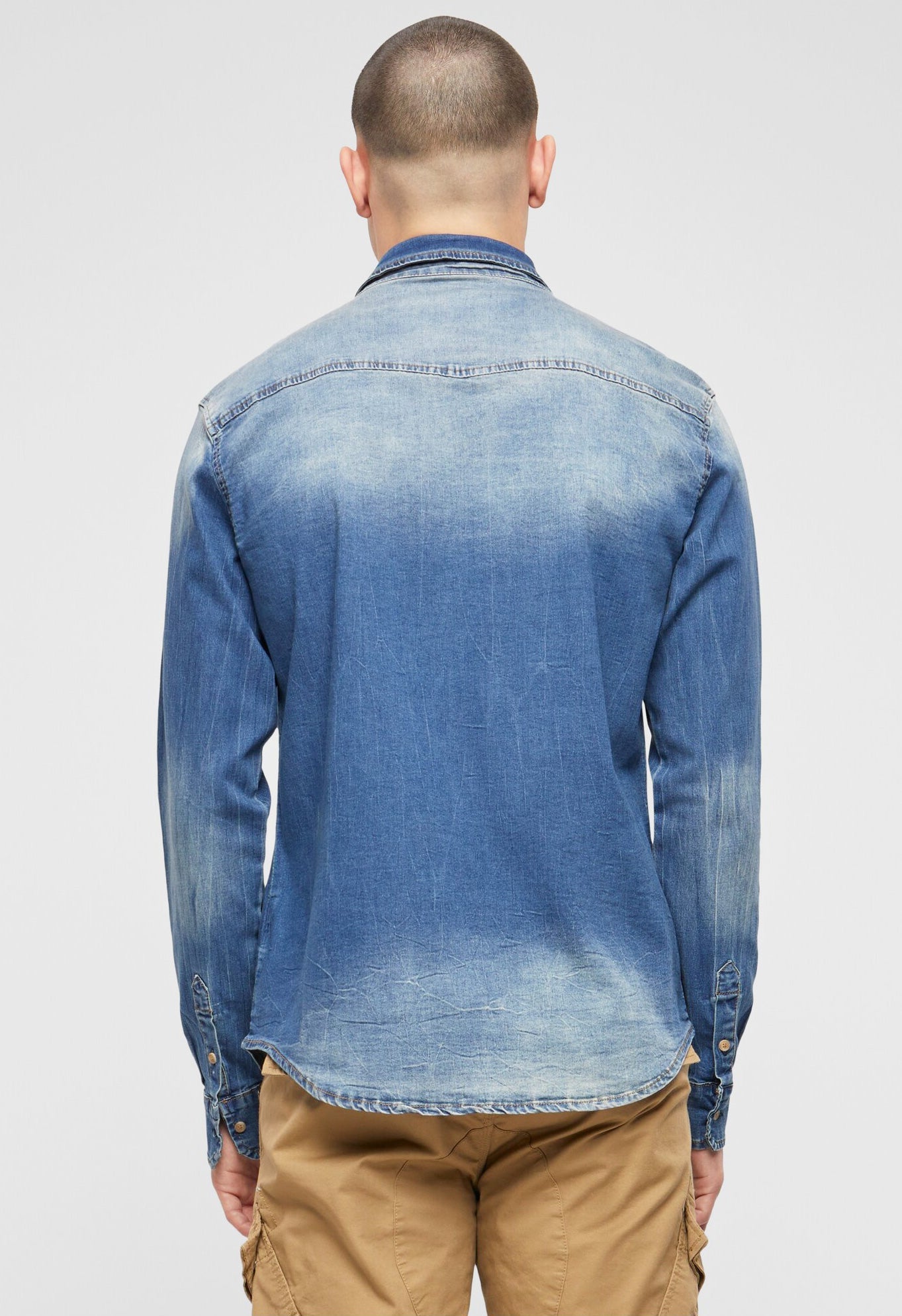 Camasa Riley Denim Long Sleeve Denim Blue Brandit - Versatilitate Zilnica