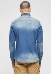 Camasa Riley Denim Long Sleeve Denim Blue Brandit - Versatilitate Zilnica
