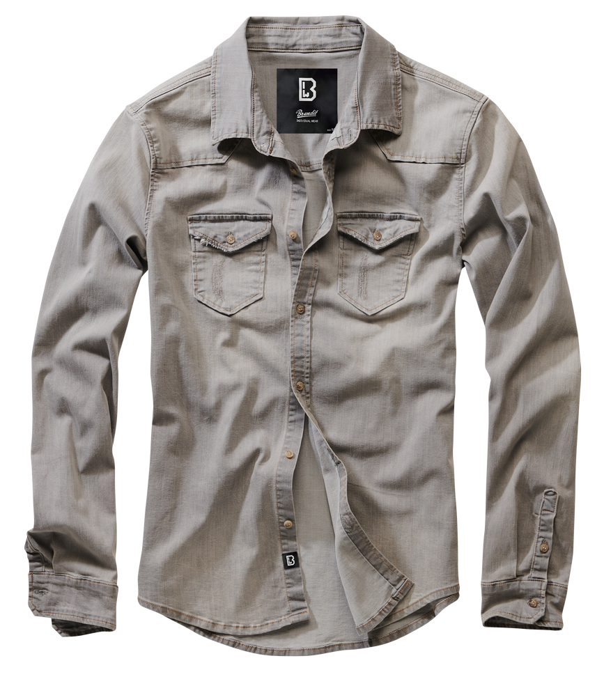 Camasa Riley Denim Long Sleeve Grey Denim Brandit - Stil si Rezistenta