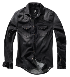 Camasa Riley Denim Long Sleeve Negru Brandit - Stil Durabil