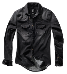 Camasa Riley Denim Long Sleeve Negru Brandit - Stil Durabil