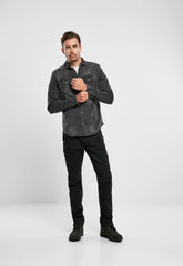 Camasa Riley Denim Long Sleeve Negru Brandit - Stil Durabil