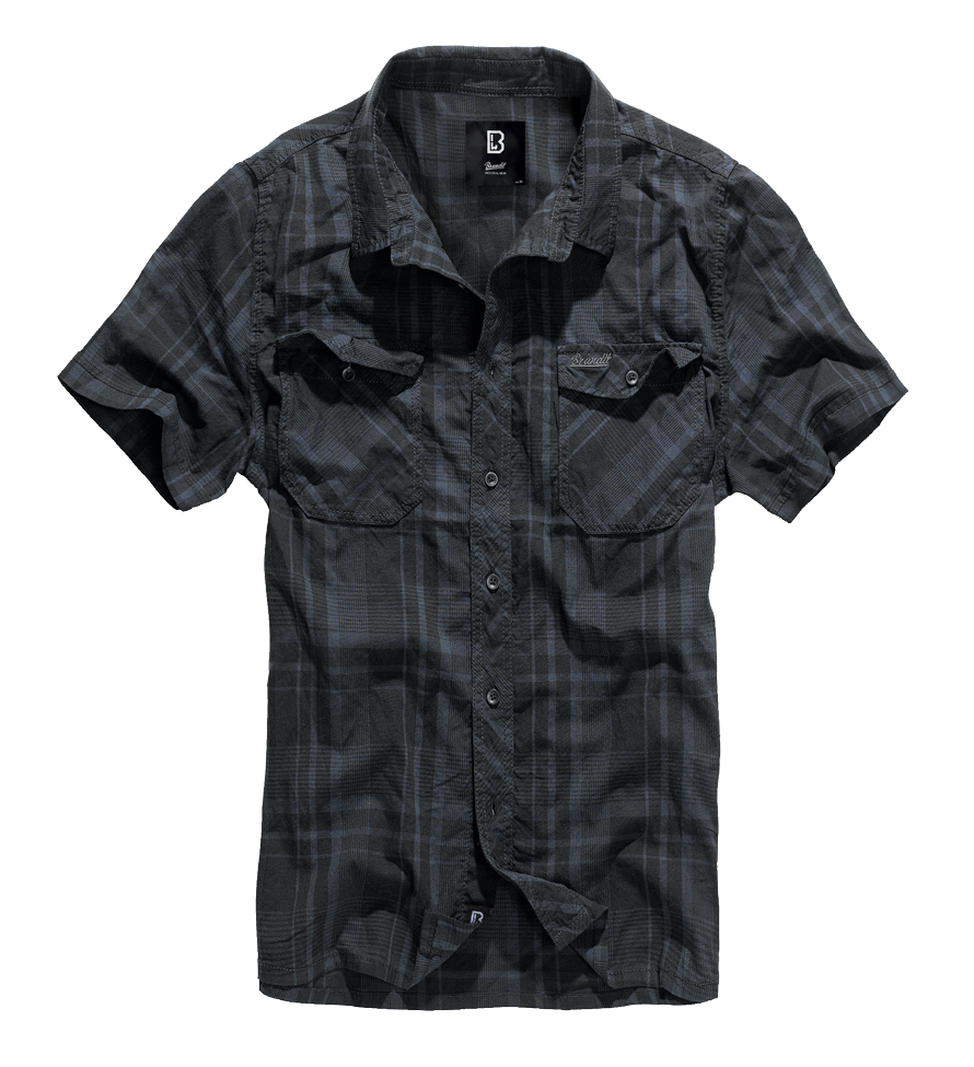 Camasa Roadstar Short Sleeve Black/Blue Checkered Brandit - Stil Versatil