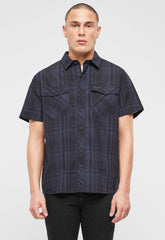 Camasa Roadstar Short Sleeve Black/Blue Checkered Brandit - Stil Versatil