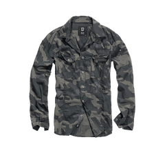 Camasa Slim Fit Long Sleeve Dark Camo Brandit - Adaptabilitate Urbana