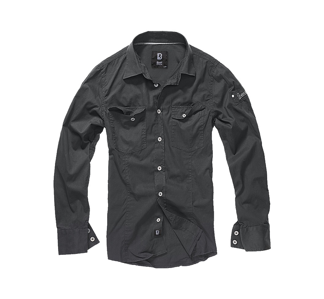 Camasa Slim Fit Long Sleeve Negru Brandit - Stil Urban Tactic