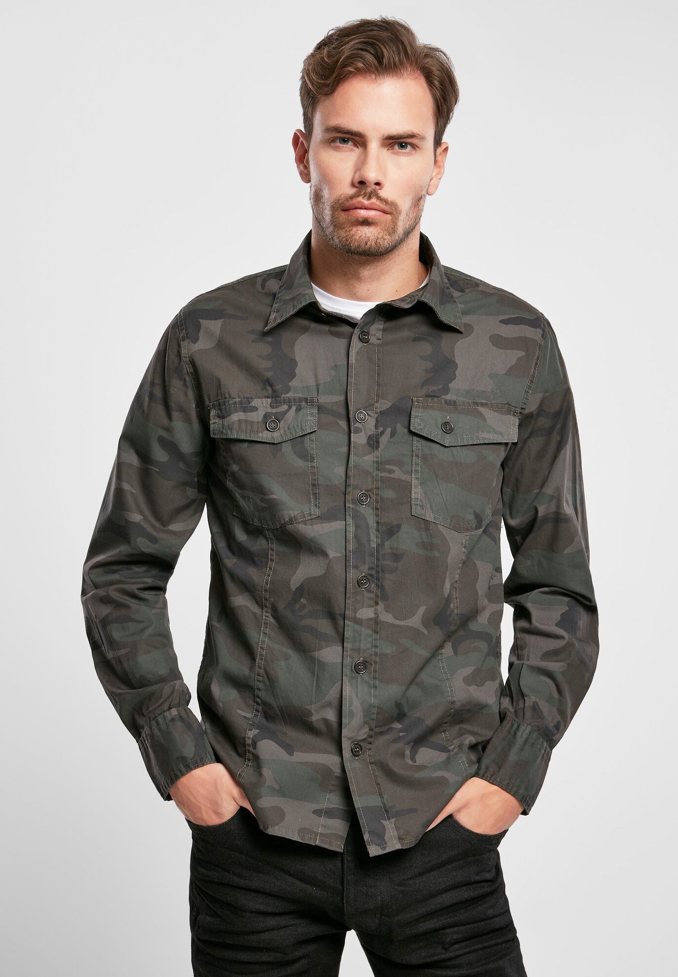Camasa Slim Fit Long Sleeve Woodland Brandit - Confort Tactic Zilnic