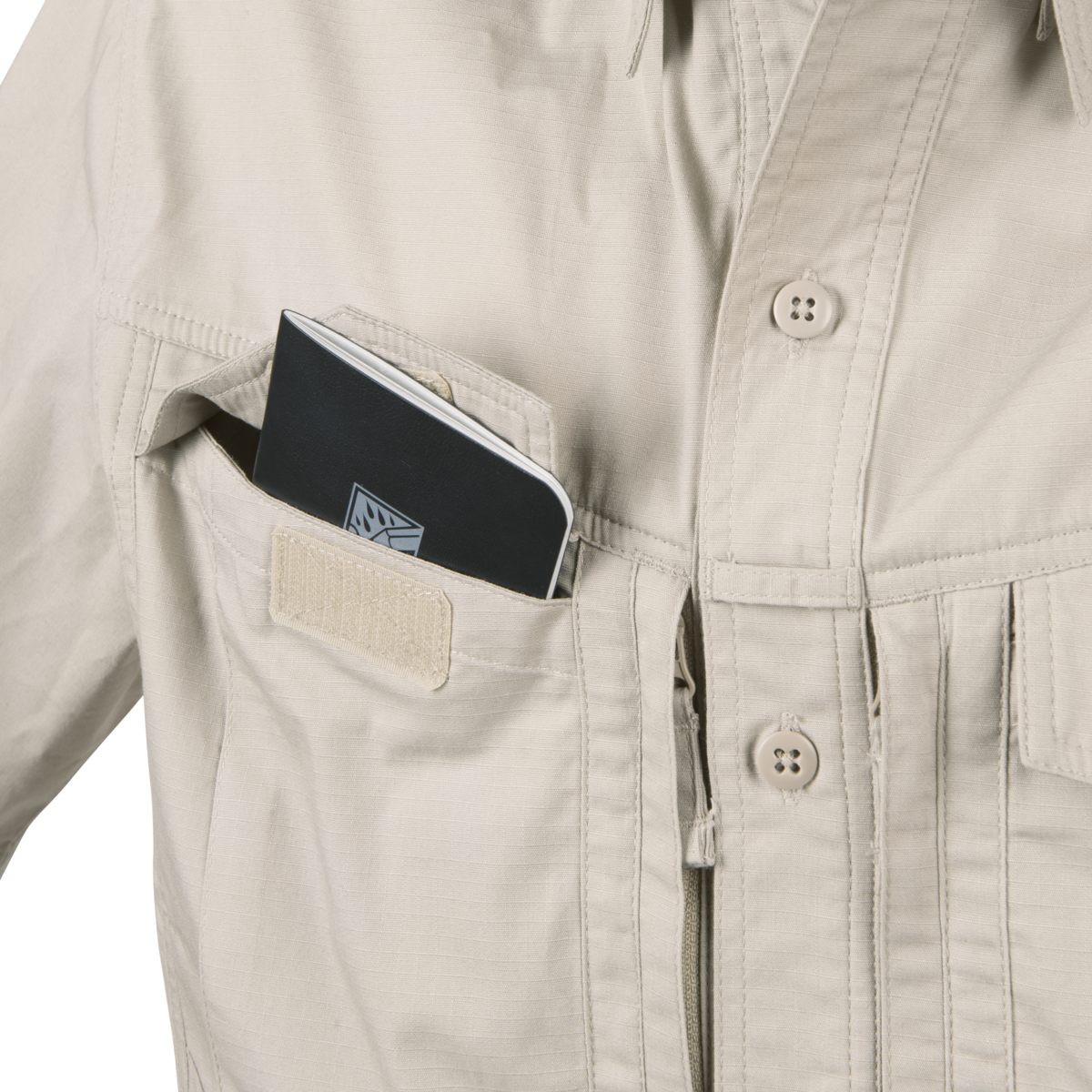 Cămașă Tactica cu Mânecă Scurtă Helikon-Tex PolyCotton Ripstop Bej
