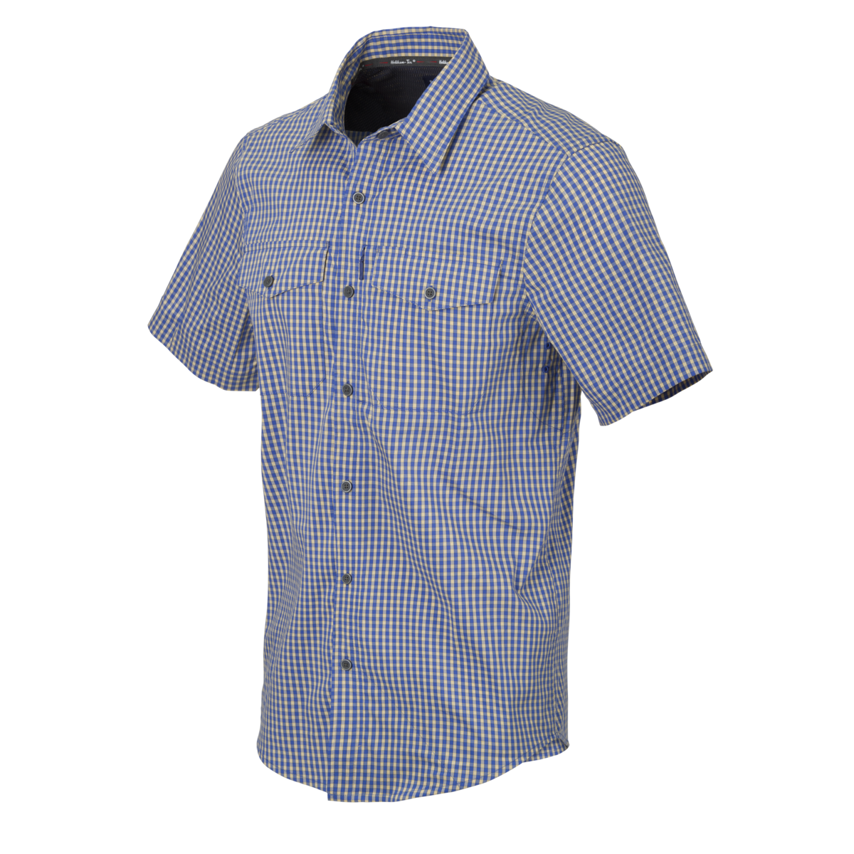 Cămașă Tactica Helikon-Tex Covert Concealed Carry cu Mânecă Scurtă, Royal Blue Checkered