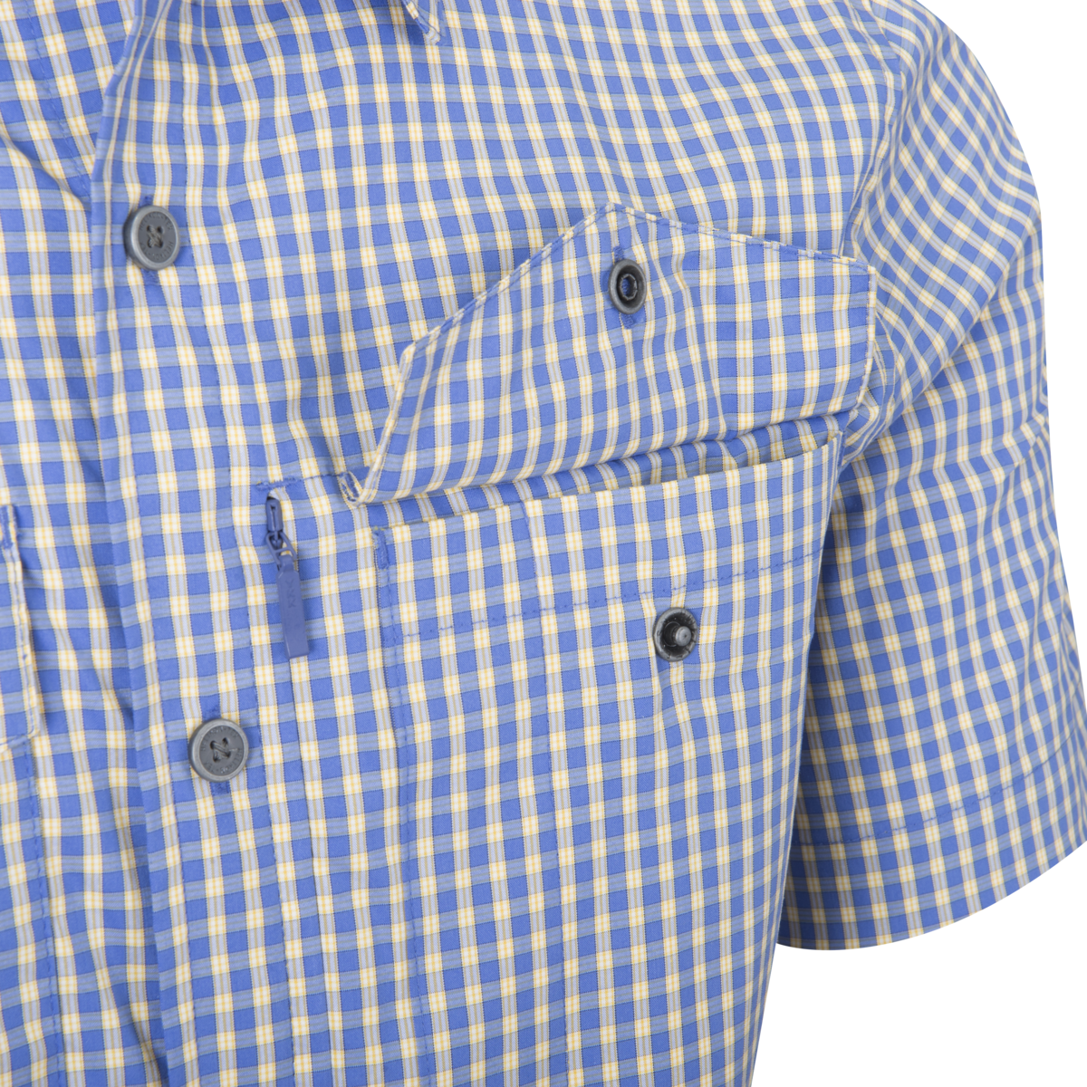 Cămașă Tactica Helikon-Tex Covert Concealed Carry cu Mânecă Scurtă, Royal Blue Checkered