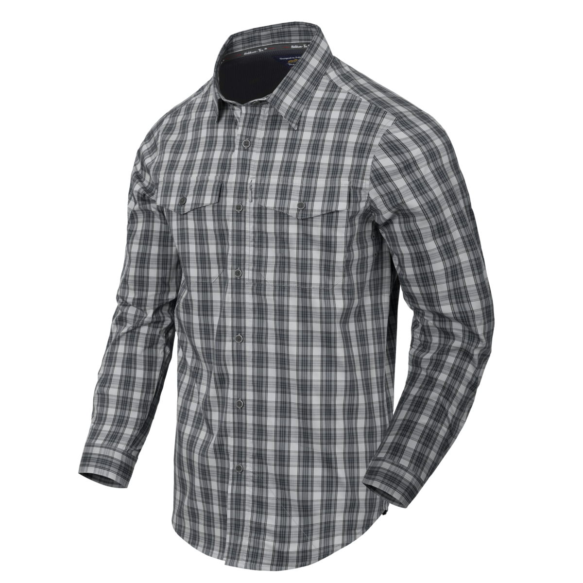Cămașă Tactica Helikon-Tex Covert Concealed Carry cu Sistem Rapid de Deschidere Foggy Grey Plaid