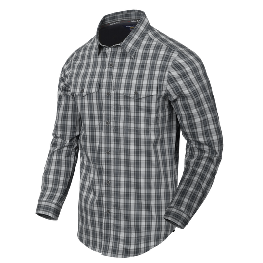 Cămașă Tactica Helikon-Tex Covert Concealed Carry cu Sistem Rapid de Deschidere Foggy Grey Plaid