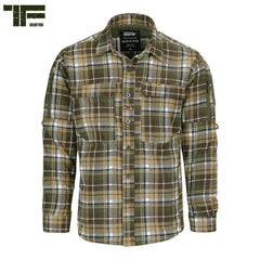 Camasă TF-2215 Flannel Contractor Maro/Verde Task Force 2215 - Performanță Tactică & Confort