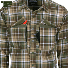 Camasă TF-2215 Flannel Contractor Maro/Verde Task Force 2215 - Performanță Tactică & Confort