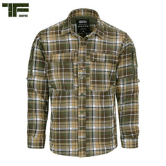 Camasă TF-2215 Flannel Contractor Maro/Verde Task Force 2215 - Performanță Tactică & Confort