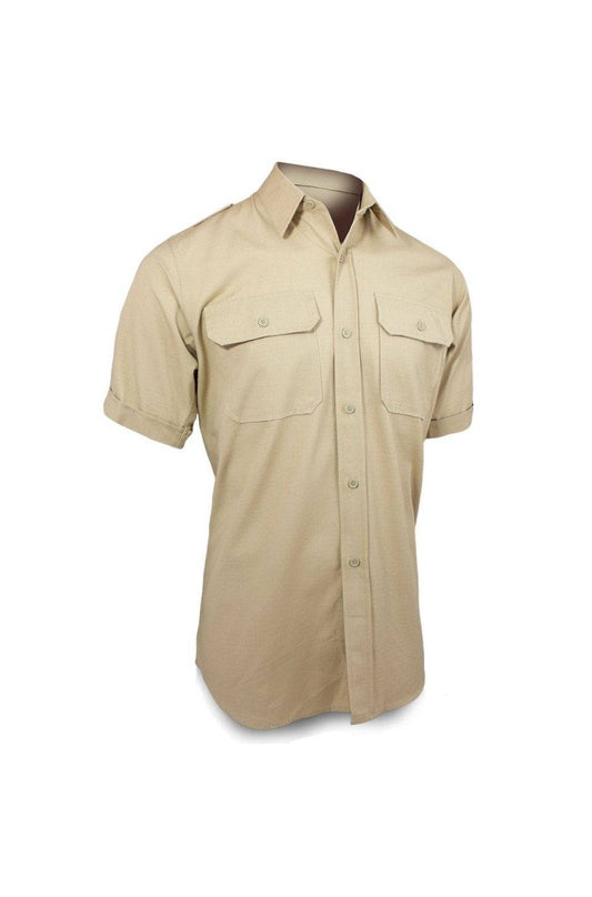 Cămașă Tropicală Mil-Tec cu Mânecă Scurtă – Rip-Stop 100% Bumbac, Khaki