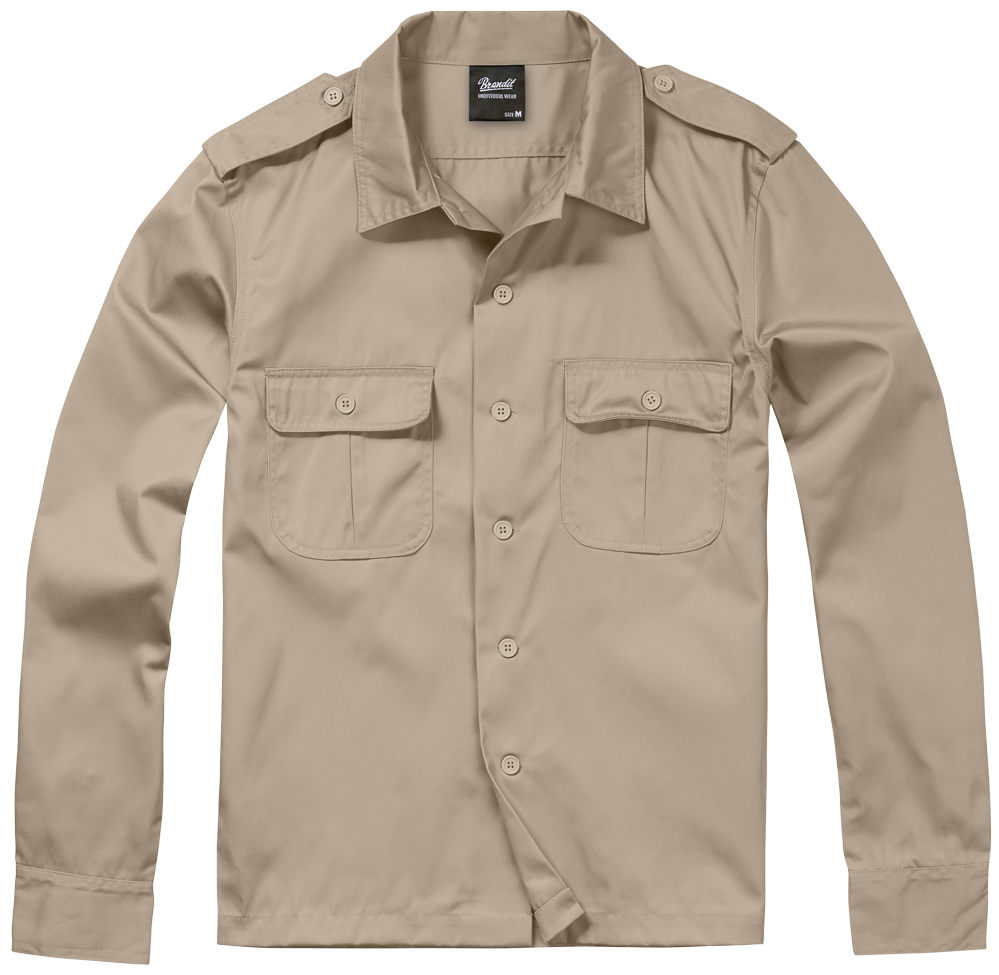 Camasa US Long Sleeve Bej Brandit - Confort Tactic