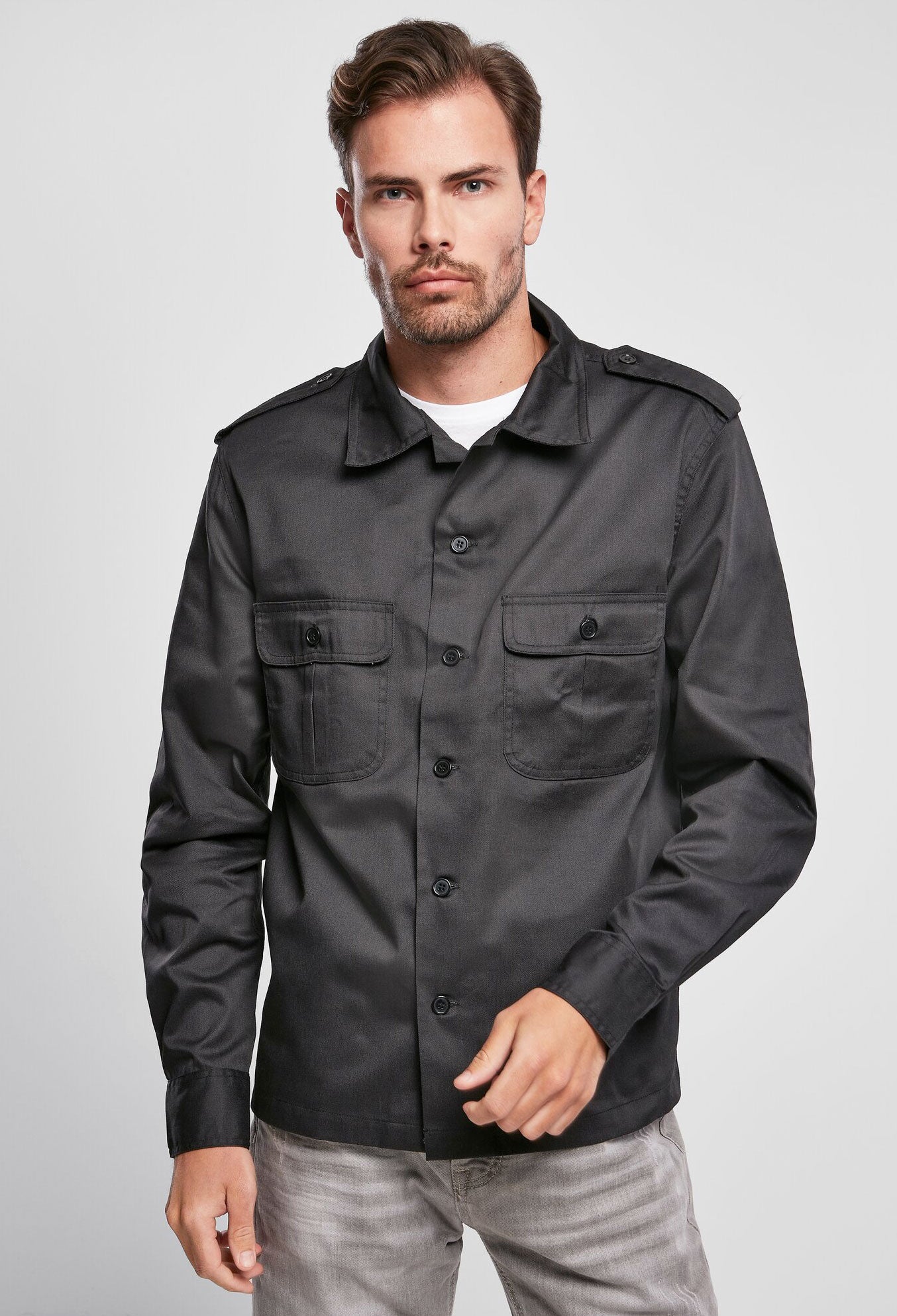 Camasa US Long Sleeve Negru Brandit - Versatilitate si Durabilitate