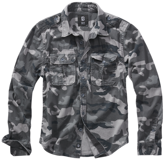 Cǎmașǎ Vintage Long Sleeve Grey Camo Brandit - Confort Tactic Zilnic