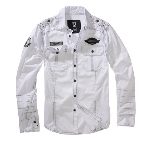 Camasa Vintage Luis Long Sleeve Alb Brandit - Confort Zilnic Superior
