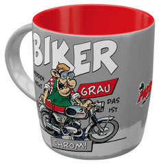 Cană ceramică "Bikerii nu îmbătrânesc" Louis - Design rotund, 0.33L