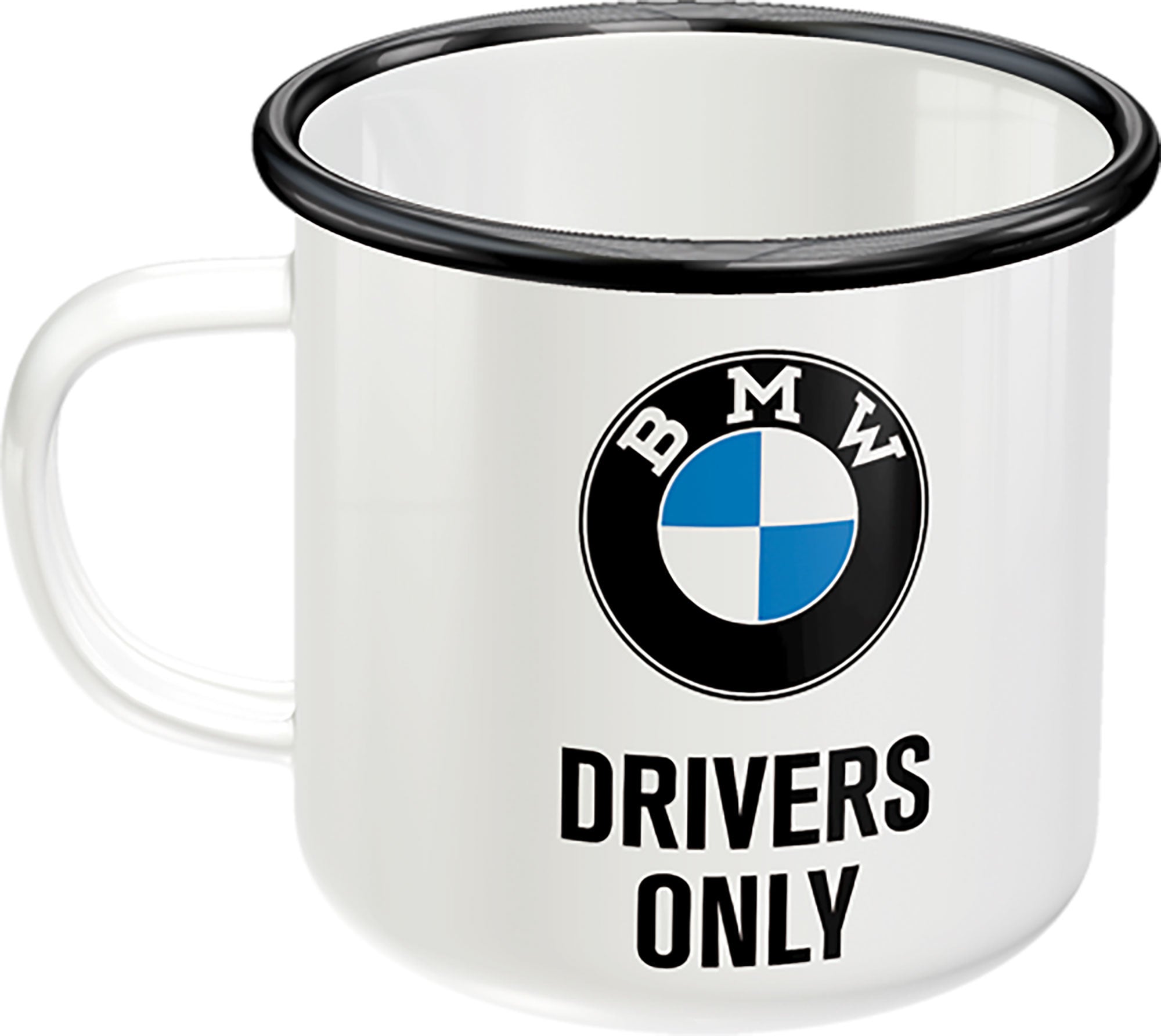 Cana Email BMW Drivers only - Oțel emailat, 360ml