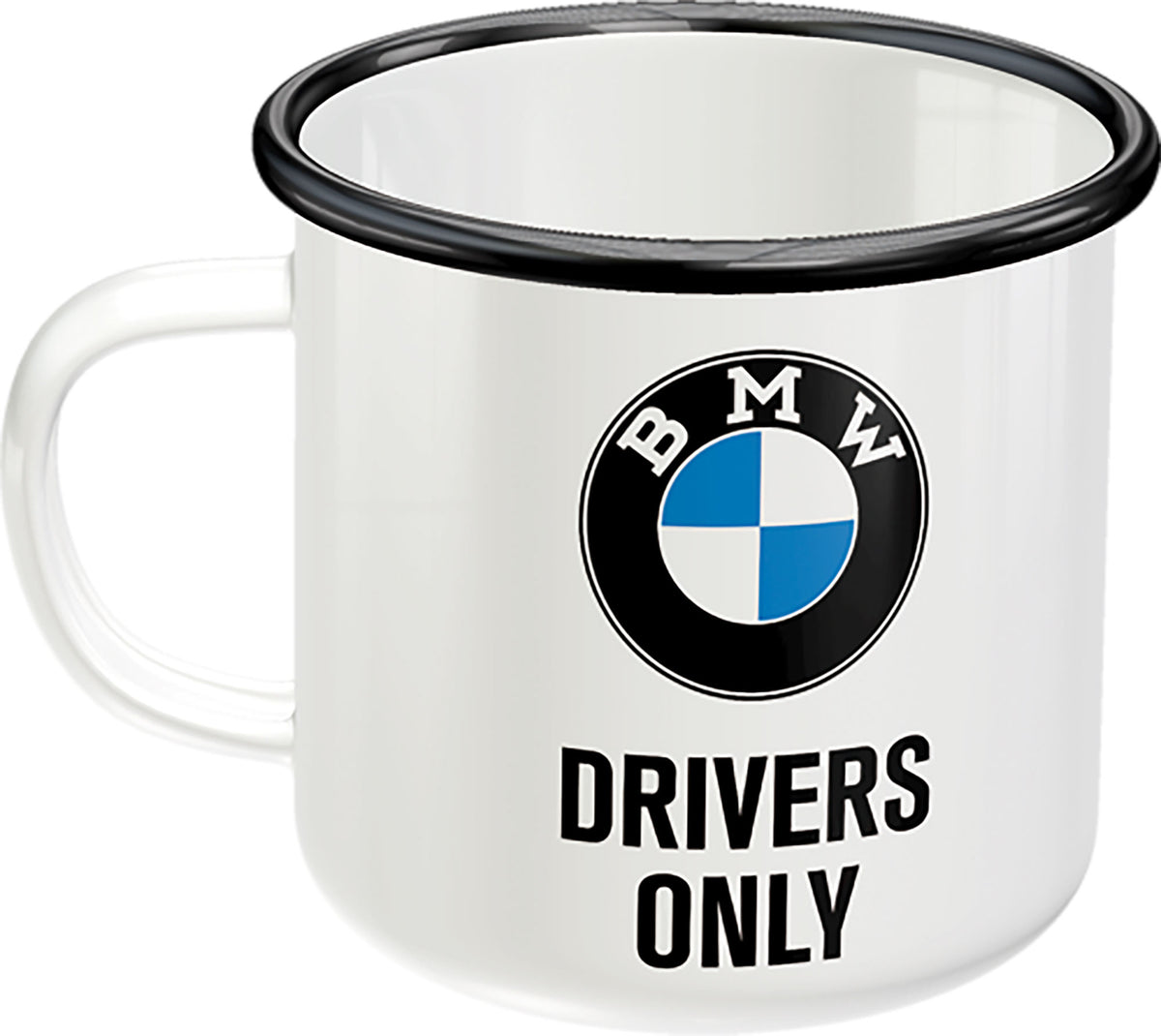 Cana Email BMW Drivers only - Oțel emailat, 360ml
