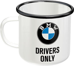 Cana Email BMW Drivers only - Oțel emailat, 360ml