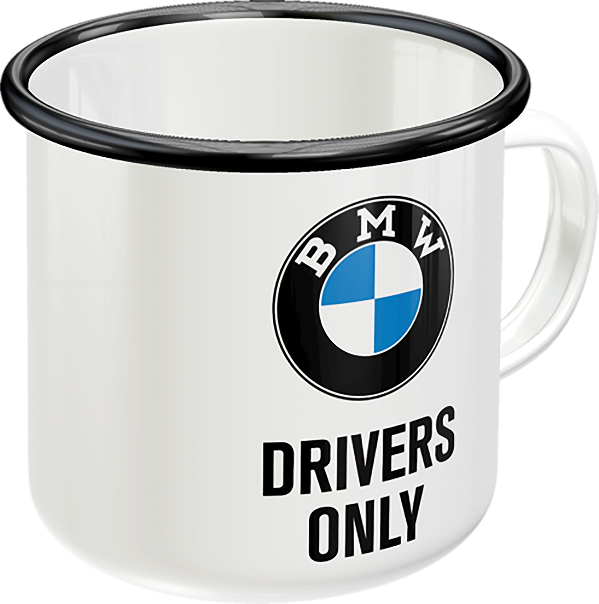 Cana Email BMW Drivers only - Oțel emailat, 360ml