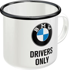Cana Email BMW Drivers only - Oțel emailat, 360ml