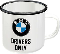 Cana Email BMW Drivers only - Oțel emailat, 360ml