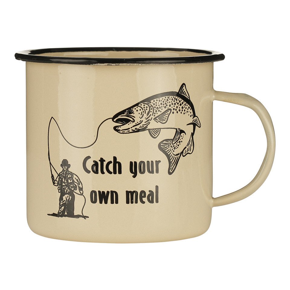 Cană Email Catch Your Own Meal Beige - Esențială pentru Aventura Ta