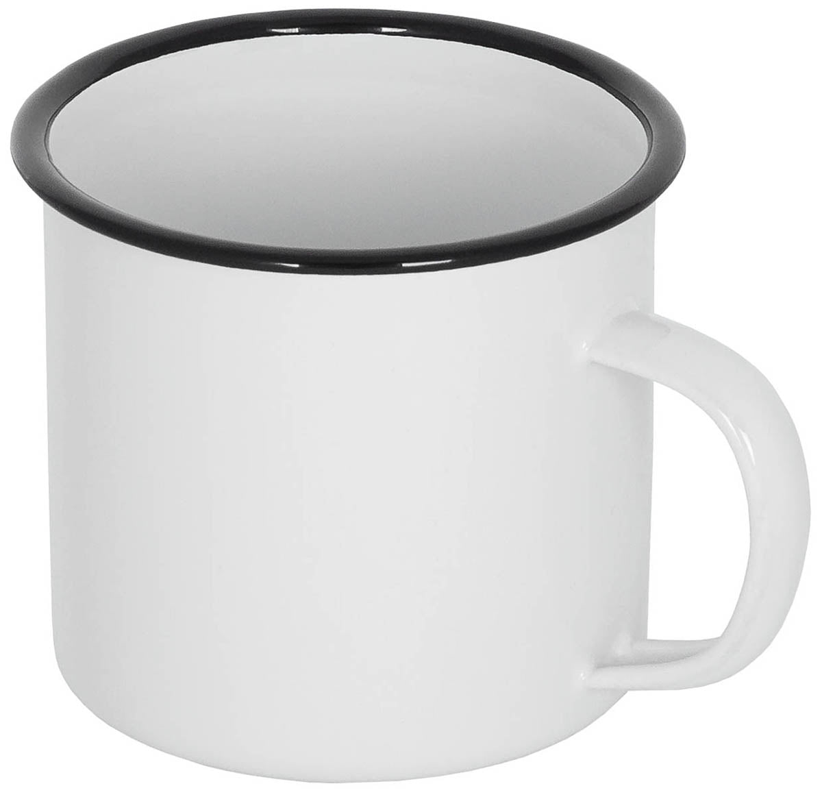 Cană Emailată Alb-Negru FoxOutdoor - Oțel Emailat, 350ml