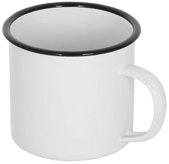 Cană Emailată Alb-Negru FoxOutdoor - Oțel Emailat, 350ml