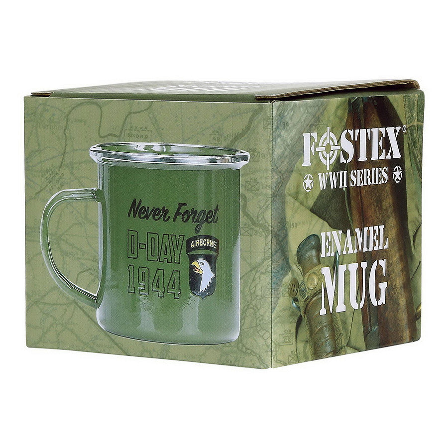 Cană Emailată D-Day 1944 Verde Fostex - Spiritul Eroic D-Day