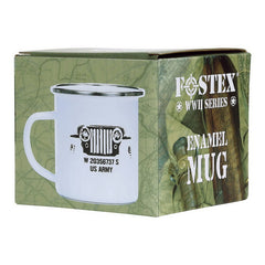 Cană Emailată US Army Alb Fostex - Durabilitate Legendară & Spirit Istoric