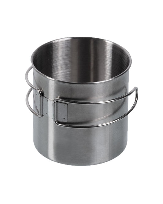 Cană Mil-Tec din Oțel Inoxidabil – 800 ml, Mânere Pliabile