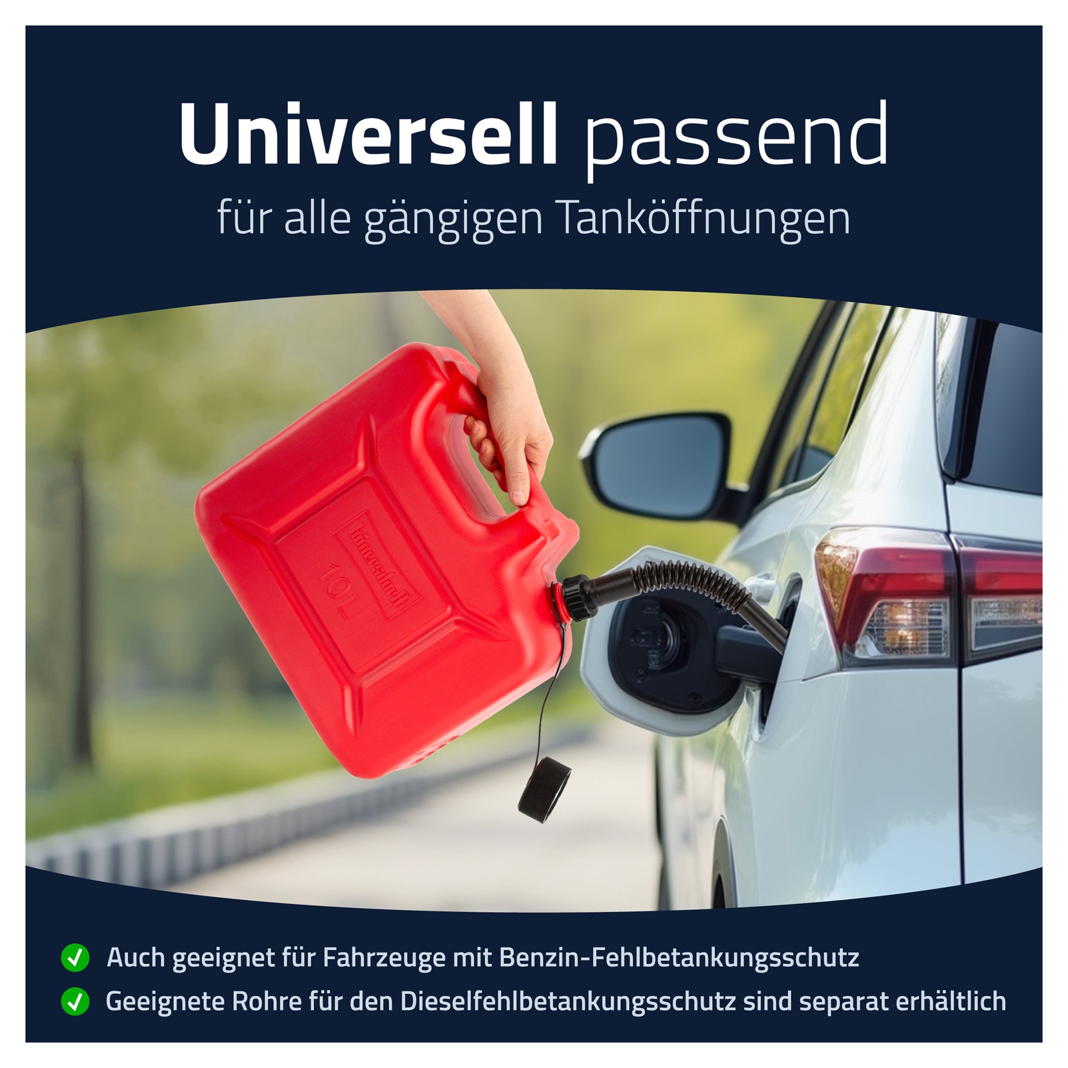 Canistră Combustibil Profi 10L Hünersdorff - HDPE, UN-Aprobat