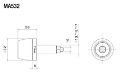 Capace Ghidon Conice Rizoma - Aluminiu CNC, Negre