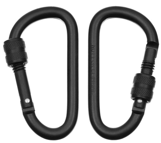 Carabină cu Filet 8mm x 8cm Negru MFH - 100% Aluminiu, Set 2 buc.
