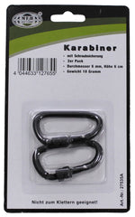 Carabină cu închidere filetată Negru MFH - Aluminiu, 6mm x 6cm