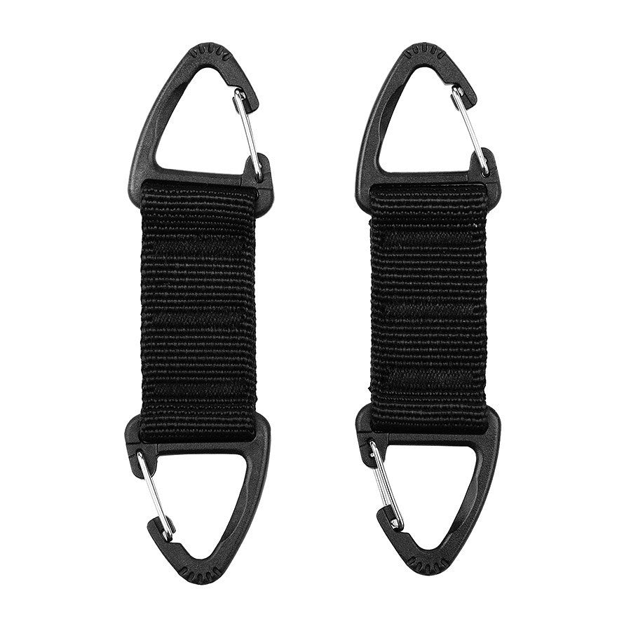 Carabină Dublă Double Carabiner Hook JFO01 Negru - Fixare Rapidă și Sigură
